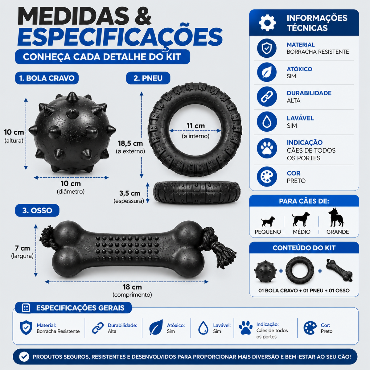 KIT BRINQUEDOS RESISTENTES