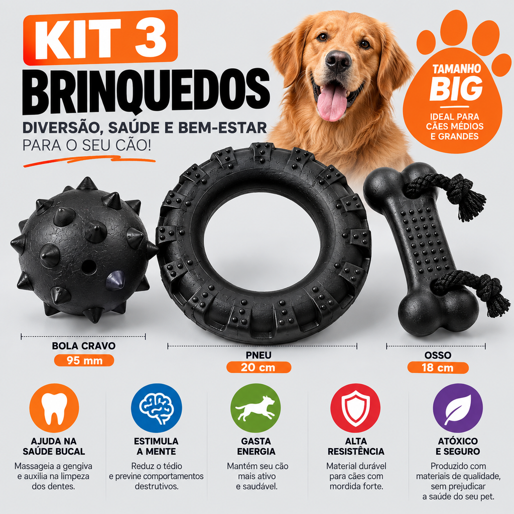 KIT BRINQUEDOS RESISTENTES